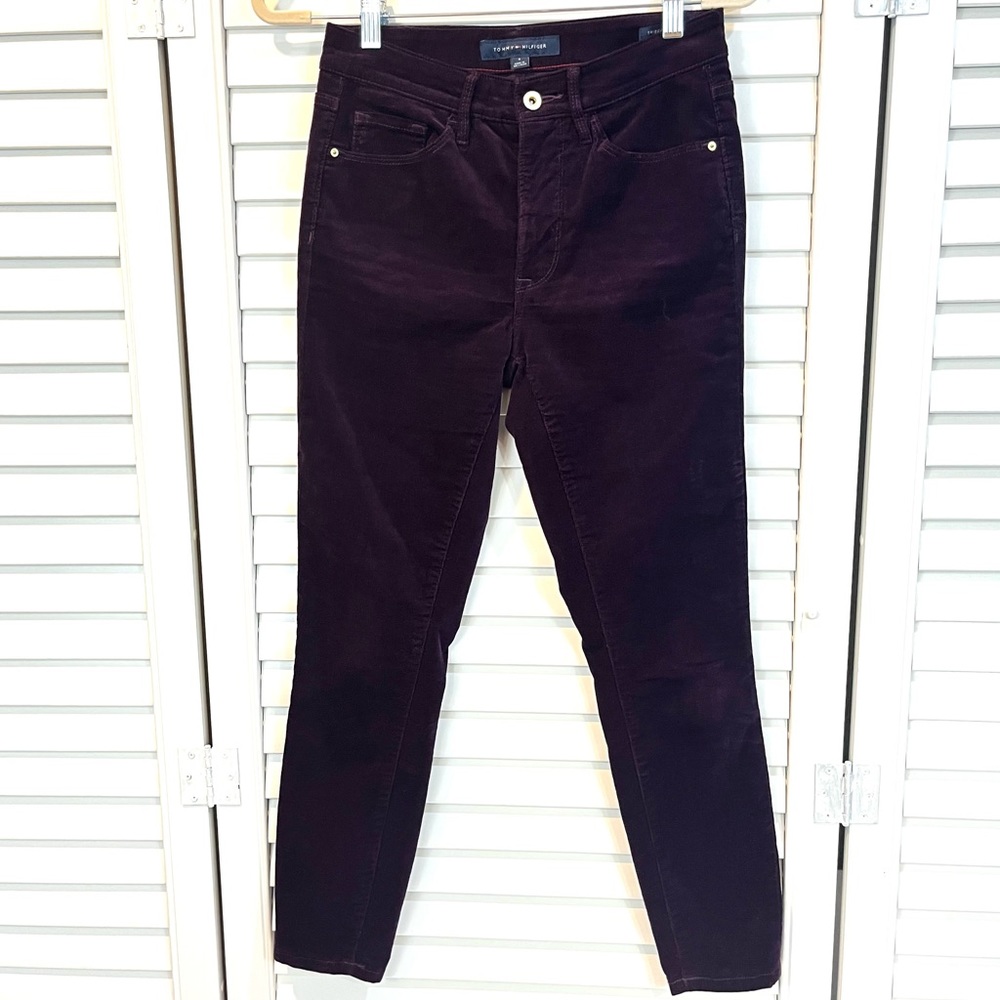 Tommy Hilfiger tribeca skinny corduroy purple pants